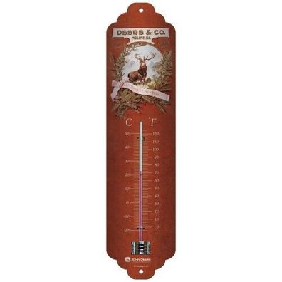 Blech Thermometer "John Deere & Co." 28x6,5 cm Made in Germany