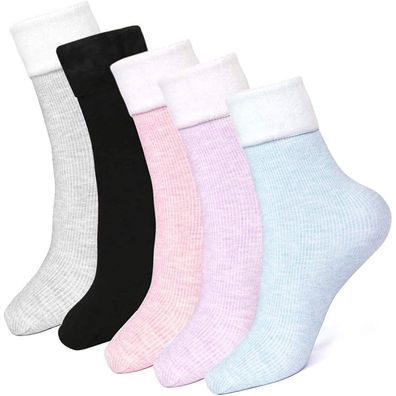 5 Paar Wintersocken Kuschelsocken Baumwolle Rutschfeste Thermal Socken