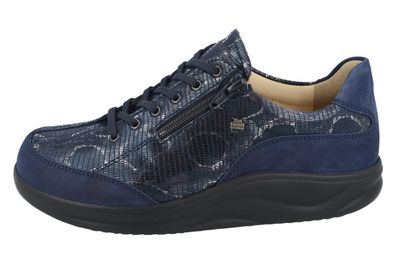 FINN Comfort Finnamic Otaru Damen Halbschuhe blau gemustert indigo Nabukleder