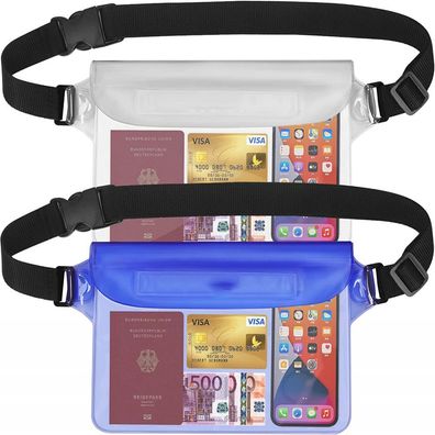 2 Stéck transparent wasserdichte Beutel IP68 Handyhélle Bauchtasche