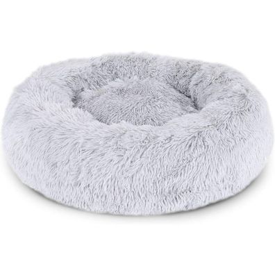 Hundebett rund Hundekissen Hundesofa Katzenbett, ß 100cm, hellgrau