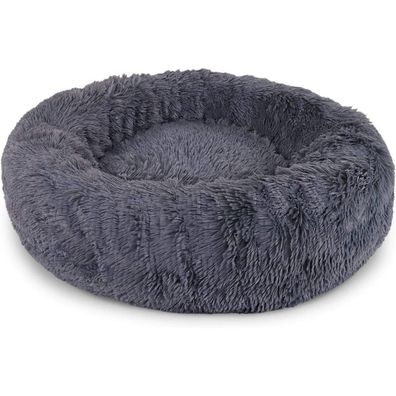 Hundebett rund Hundekissen Hundesofa Katzenbett, ß 80cm, Dunkelgrau