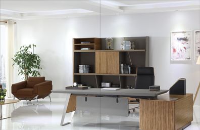 Designer Büro Arbeit Zimmer Set Sessel Tisch Komplett Set Möbel 2tlg Einrichtung