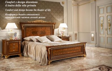 Doppelbett Betten Schlafzimmer Designbetten Bizzotto Möbel Massiv Holz Bett Neu