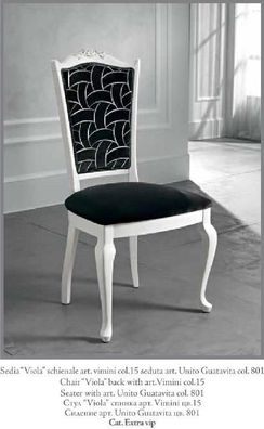 Stuhl Schwarz Klassischer Design Luxus Esszimmer Italienische Möbel Bizzotto Neu