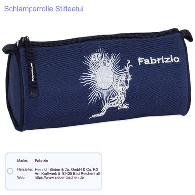 Schlamperrolle Federmäppchen Fabrizio Motiv Eidexe 23x8x10 cm Farbe Marineblau