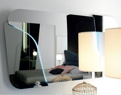 Spiegel Moderner Wandspiegel Design Italien Möbel Schlafzimmer Luxus Beleuchtet