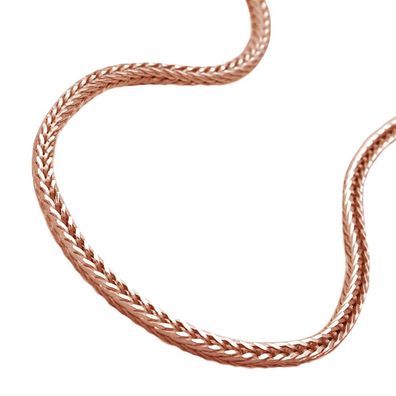 Kette 1,5mm Fuchsschwanzkette vierkant rosé vergoldet 10 Milliem gold-plattiert