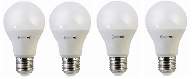 4x LightMe LED Lampe Birne 9,5W = 60W warmweiß matt 810lm EEK: (Spektrum A-G)