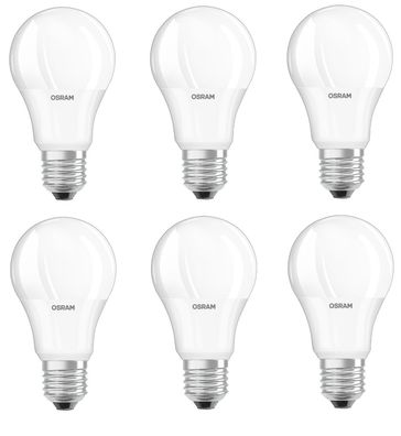 6x Osram LED VALUE Classic A75 E27 10W = 75W 2700K 1055lm EEK: (Spektrum A-G)