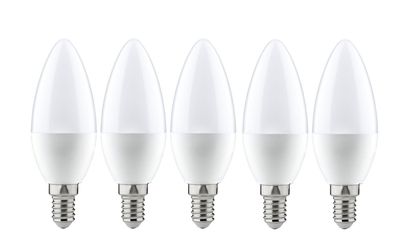 5x Paulmann LED Kerze E14 warmweiß 3,5W = 25W 250lm EEK: (Spektrum A-G)