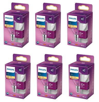 6x Philips LED Filament Tropfen E14 1W = 15W warmweiß 136lm EEK: (Spektrum A-G)