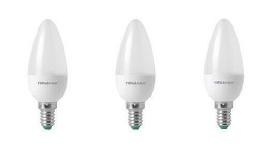 3x Megaman LED Kerze E14 3,5W = 25W warmweiß EEK: (Spektrum A-G)