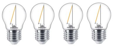 4x Philips LED Filament Tropfen E27 warmweiß 1,4W = 15W EEK: (Spektrum A-G)