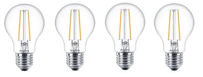 4x Philips LED Filament Birne E27 warmweiß 1,5W = 15W 470lm EEK: (Spektrum A-G)