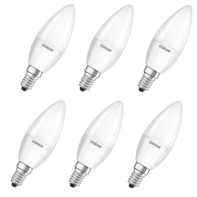 6x OSRAM LED STAR Classic B 25 Kerze E14 warmweiß 4W = 25W EEK: (Spektrum A-G)