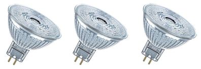 3x Osram LED MR16 Spot silber Gu5.3 12V 3,4W = 20W dimmbar EEK: (Spektrum A-G)