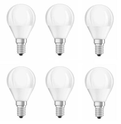 6x OSRAM LED STAR Classic P 40 Tropfen E14 5,7W = 40W warmweiß EEK: (Spek. A-G)