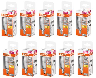 10x OSRAM LED Star B 40 Kerze matt E14 5,5W = 40W warmweiß EEK: (Spektrum A-G)