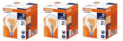 3x Osram Halogen Classic Kugel 64543 E27 46W = 60W dimmbar EEK: (Spektrum A-G)