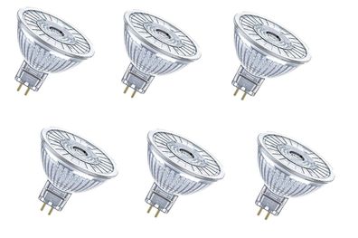 6x Osram LED SuperStar MR16 Spot Gu5.3 12V 2,9W = 20W dimmbar EEK: F (Spekt A-G)