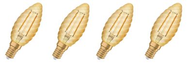 4x Osram LED Vintage gedrehte Kerze 1,8W = 22W E14 Weihnachten EEK: (Spek A-G)