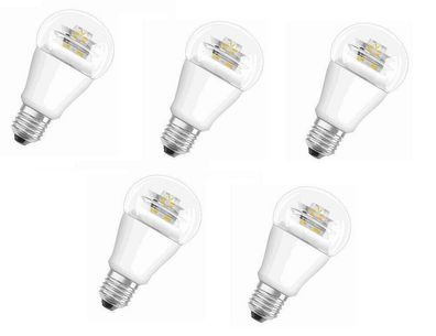 5x Osram LED Advanced Birne E27 10W = 60W warmweiß dimmbar EEK: (Spektrum A-G)