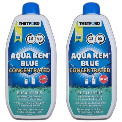 28,34EUR/1l 2 x Thetford Aqua Kem Blue Konzentrat Eucalyptus Sanit?rzusatz 780ml