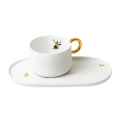 Schneetag "Tasse mit Servierplatte" 2er Set Porzellan - Räder Design