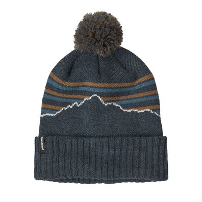 Patagonia Beanie Powder Town fitz roy stripe knit: smolder blue