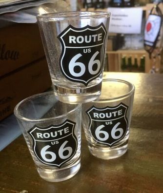 Route US 66 Shot Glas - Schnaps Glas Gläser - aus den USA