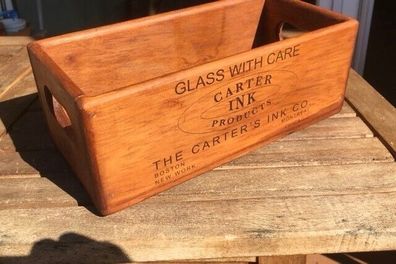 Carter Ink. - Glass with Care Deco Holzkiste - Shabby Retro Style ca. 10x12x25