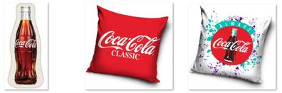 Coca-Cola Deco Kissen Always Coke Bottle Flaschenform - Auswahl von 3 Designs