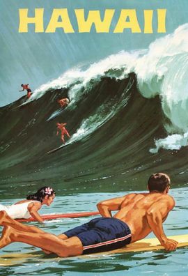 Blechschild 20x30 cm: Hawaii - Surfin USA - USA Trip