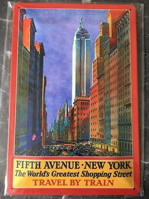 Blechschild 20x30 cm: New York - The Fifth Avenue - USA Trip