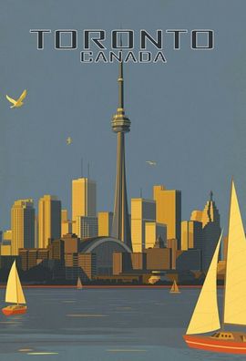 Blechschild 20x30 cm: Toronto Ontario Kanada - CN Tower Canada