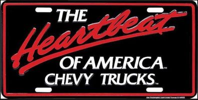 US Nummernschild Chevrolet Chevy Trucks Heartbeat of America - 30x15 cm