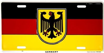 US Nummernschild Deutschland Flagge - Germany Flag - 30x15 cm