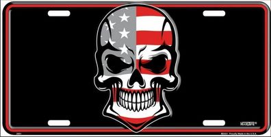 US Nummernschild Skull and USA Flag - 30x15 cm