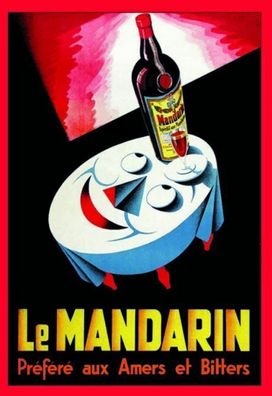 Blechschild 20x30 cm: Le Mandarin Aperitif - Prefere aux Amers er Bitters