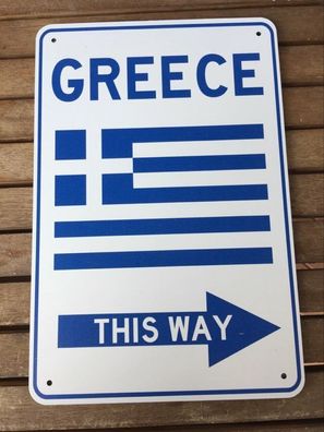 Greece This way Griechenland Hellas Yamas Urlaub Kreta Kos Ios Schild 20x30 cm