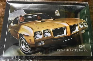 Pontiac GTO 1970 Hardtop Coupe Blechschild 30x20 cm krass