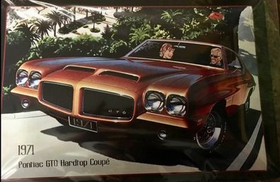 Pontiac GTO 1971 Hardtop Coupe Blechschild 30x20 cm krass