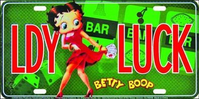 Nummernschild Betty Boop Lady Luck - 30x15 cm