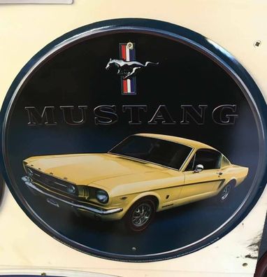 FORD Mustang Fastback US Schild rund - 12 inch / ca. 30 cm Durchmesser