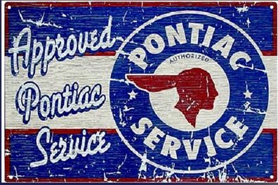 XL USA Blechschild 30x45 Pontiac Service neu + ovp (Gr. 30 x 45 cm)