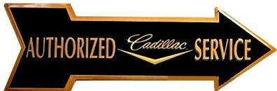 Authorized Cadillac Service US Schild Pfeil - ca. 70 x 20 cm