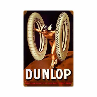 US Schild ca. 30 x 45 cm DUNLOP God - Racing Dunlop Gott Pneu Reifen