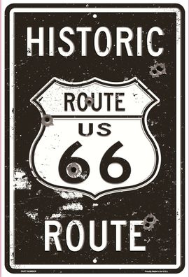 US Blechschild "Historic Route US 66 " 20x30 motivgeprägt neu + ovp