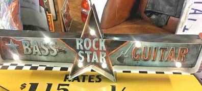 LED Schild Rockstar! Bass Guitar Cool ! Must to have !